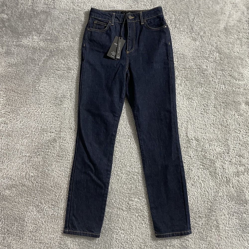 Thought Denim Jeans Womens Size 6 Straight‎ Leg Dark Wash Blue Denim High Rise